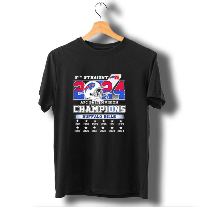 5Th Straight 2024 Afc East Division Champions Buffalo Bills Nfl Football Helmet Logo Stars T Shirt 1 T Shirt 1