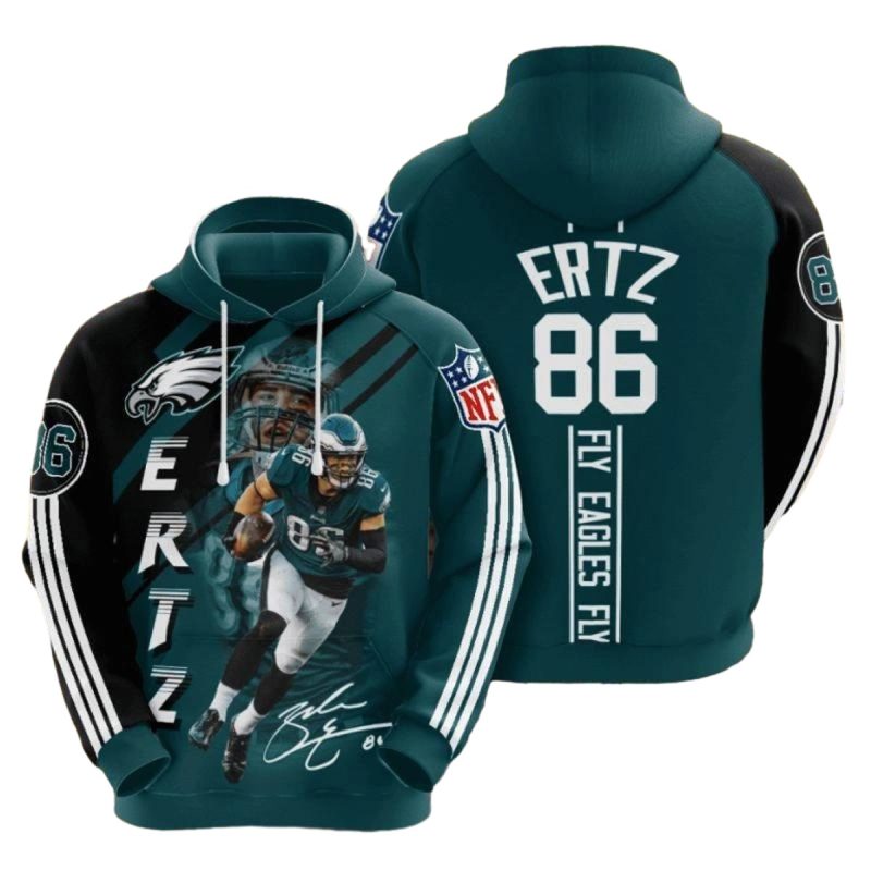86 Ertz Philadelphia Eagles 3D Hoodie All Over Print Philadelphia Eagles Christmas Gifts 1