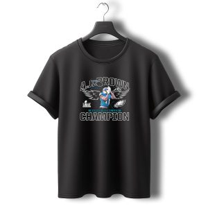 A Jkids T-Shirt Fbrown Philadelphia Eagles Super Bowl Lix Champion Wings Football T-Shirt