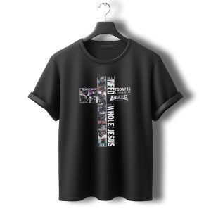 A Little Bit Of Eagles And A Whole Lot Of Jesus Cross Shape With Football Players T-Shirt
