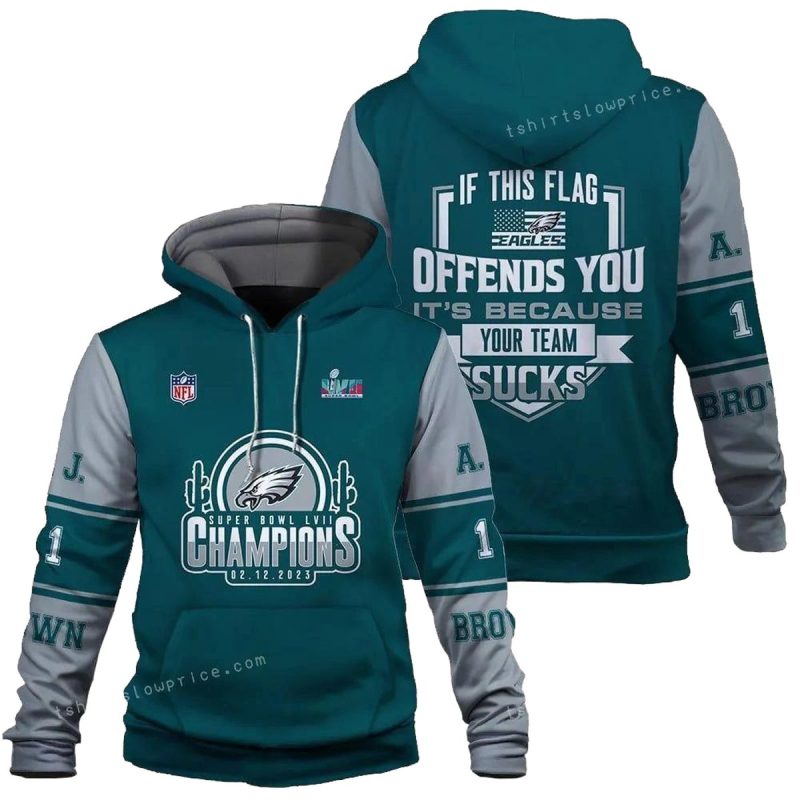 A. J. Brown If This Flag Offends You It Is Because Your Team Bad Philadelphia Eagles Super Bowl C