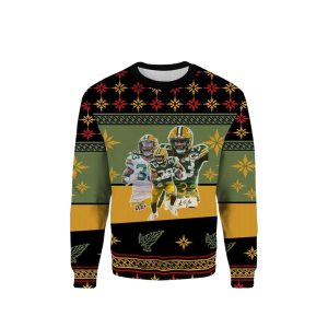 Aaron Jones 33 Signature Green Bay Packers Ugly Sweater