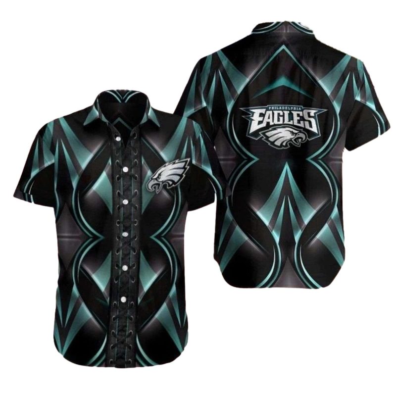 Abstract Wings Art Philadelphia Eagles Tropical Hawaiian Shirt 1