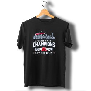 Afc East Division Champions 2024 Buffalo Bills Skyline Logo Lets Go Bills T-Shirt