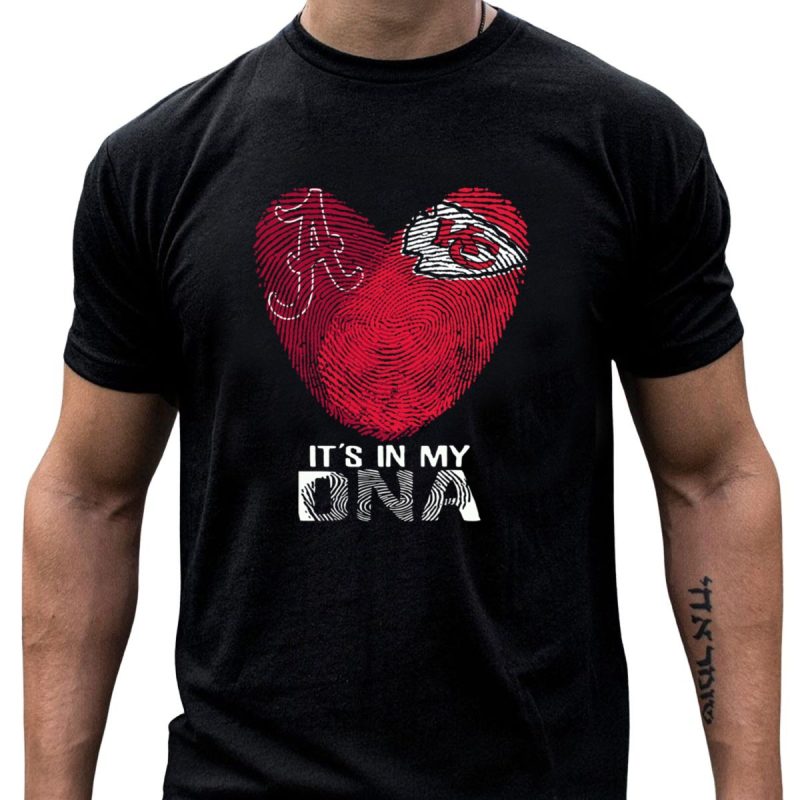 Alabama And Chiefs Heart Logo Its In My Dna Fingerprint T Shirt T Shirt 1 1
