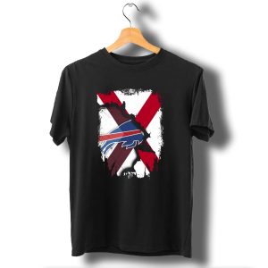 Alabama Buffalo Bills Crossover Flag T-Shirt