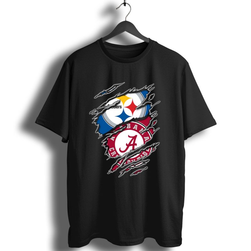 Alabama Crimson Tide And Pittsburgh Steelers Crossover T Shirt 1 T Shirt 1