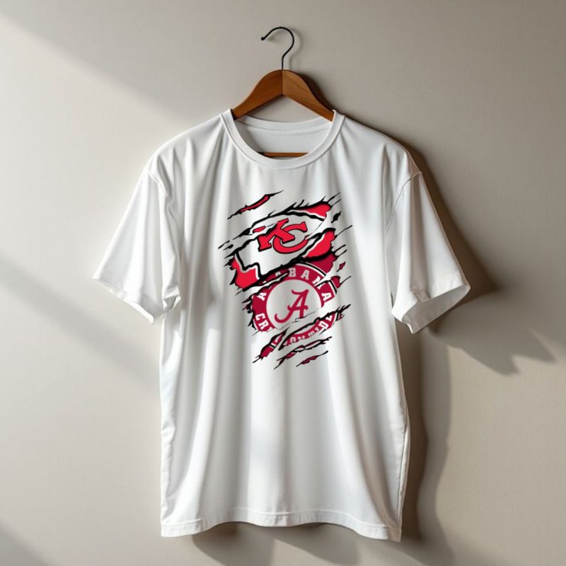 Alabama Crimson Tide Kansas City Chiefs Fan Crossover T Shirt T Shirt 1 1