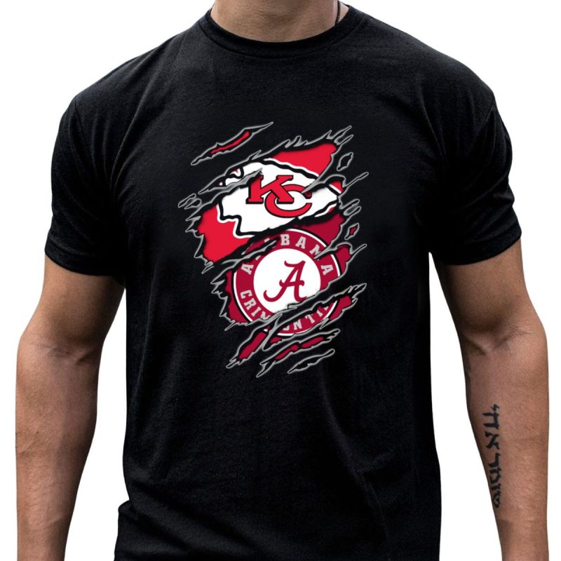 Alabama Crimson Tide Kansas City Chiefs Football Fans T Shirt T Shirt 1 1