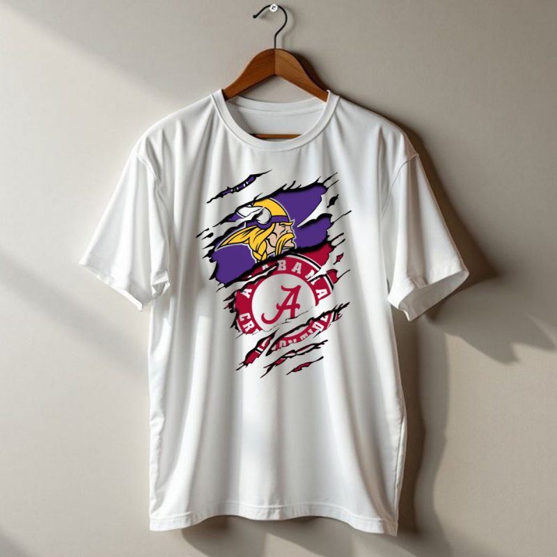 Alabama Crimson Tide Minnesota Vikings Crossover T Shirt 1 T Shirt 1