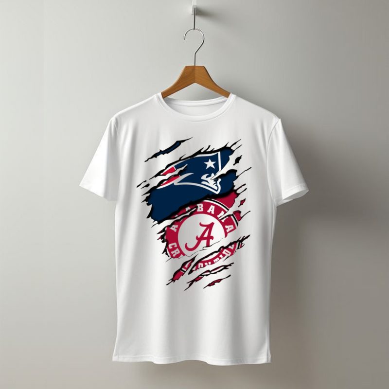 Alabama Crimson Tide New England Patriots Fan Crossover T Shirt T Shirt 1