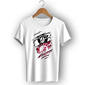 Alabama Crimson Tide Raiders Logo Mashup With Helmeted Mascot T-Shirt