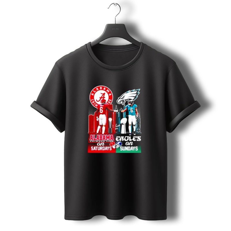 Alabama Crimson Tide Saturdays And Philadelphia Eagles Sundays Smith T Shirt T Shirt 0 1