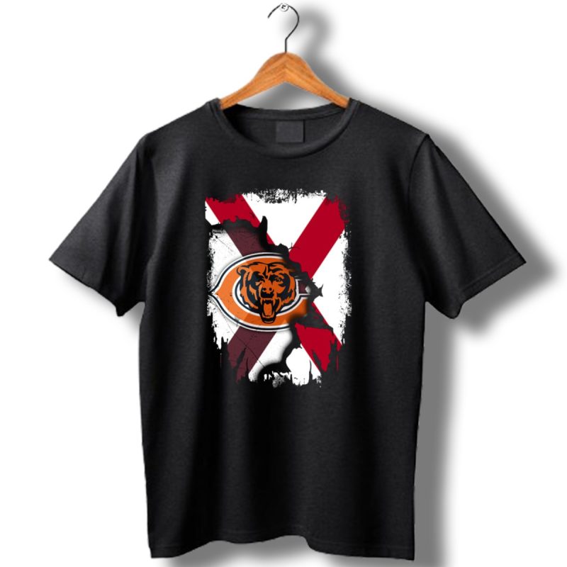 Alabama State Flag With Chicago Bears T Shirt 1 T Shirt 1