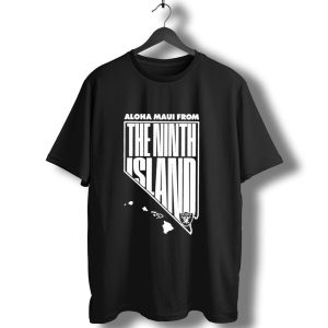 Aloha Maui From The Ninth Island Raiders Nevada Map T-Shirt