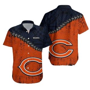 Aloha Spirit Chicago Bears Orange Wave Hawaiian Shirt