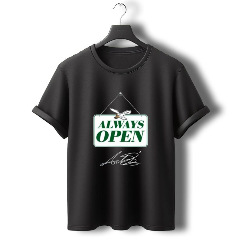 Always Open Eagles Catching Football Sign T Shirt T Shirt 0 1