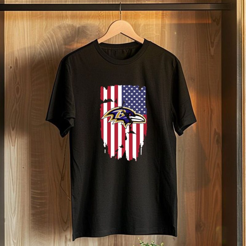 American Flag Baltimore Ravens Shirt 4Th Of July T Shirt T Shirt 1