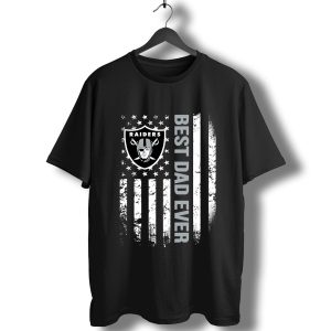 American Flag Best Dad Ever The Oakland Raiders Father T-Shirt