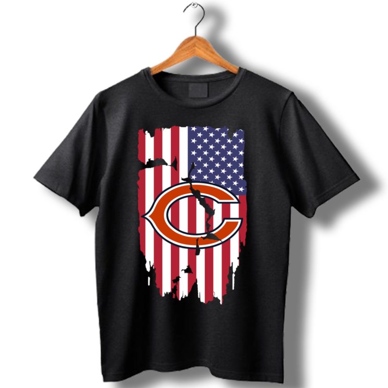 American Flag Chicago Bears 4Th Of July Shirt T Shirt 1