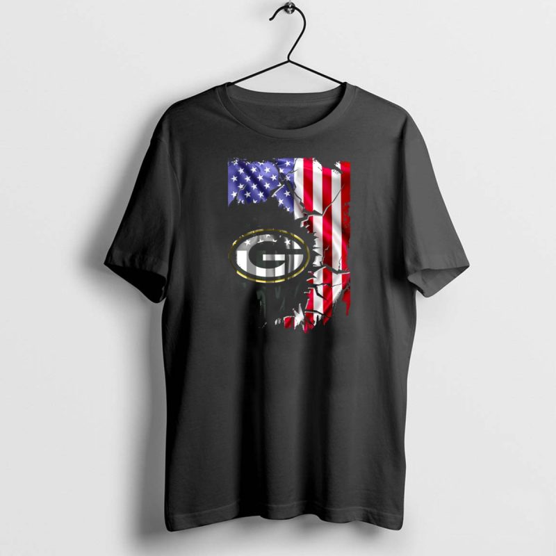 American Flag Green Bay Packers Logo Fusion T Shirt 1 1 T Shirt 1 1 1