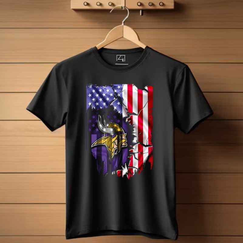 American Flag Minnesota Vikings T Shirt 1 T Shirt 1