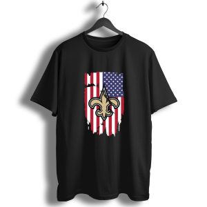 American Flag New Orleans Saints 4Th Of July T-Shirt