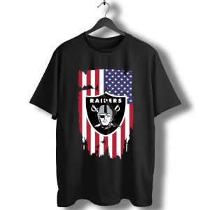 American Flag Oakland Raiders T-Shirt 4Th Of July T-Shirt