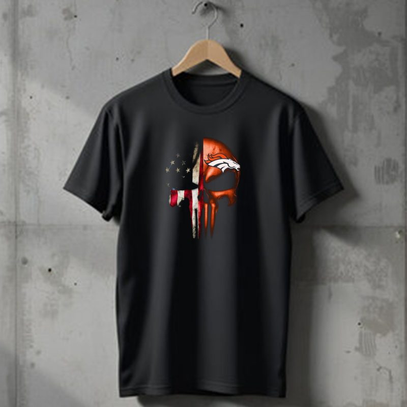 American Flag Punisher Skull Denver Broncos T Shirt 1 T Shirt 1