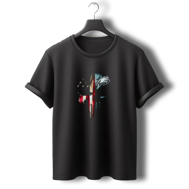 American Flag Punisher Skull Philadelphia Eagles T Shirt T Shirt 0 1