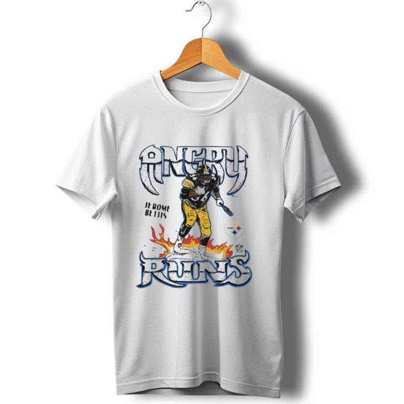 Angry Runs Pittsburgh Steelers Jerome Bettis Nfl Fire Burst T Shirt 1 T Shirt 1