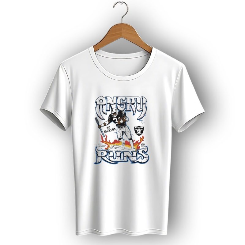 Angry Runs Raiders Bo Jackson Fire And Shield T Shirt 1 T Shirt 1