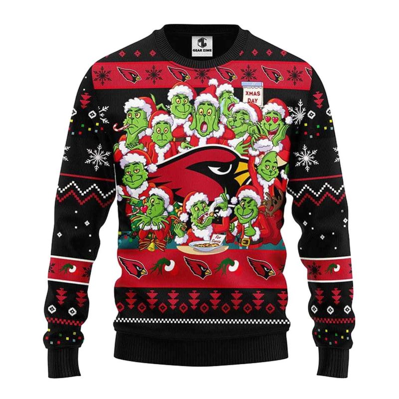 Arizona Cardinals 12 Grinch Xmas Day Ugly Sweater 1