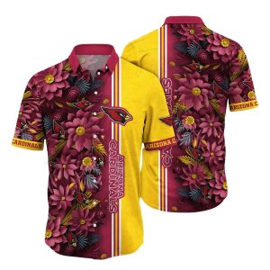 Arizona Cardinals Abstract Flowers Hawaiian Shirt