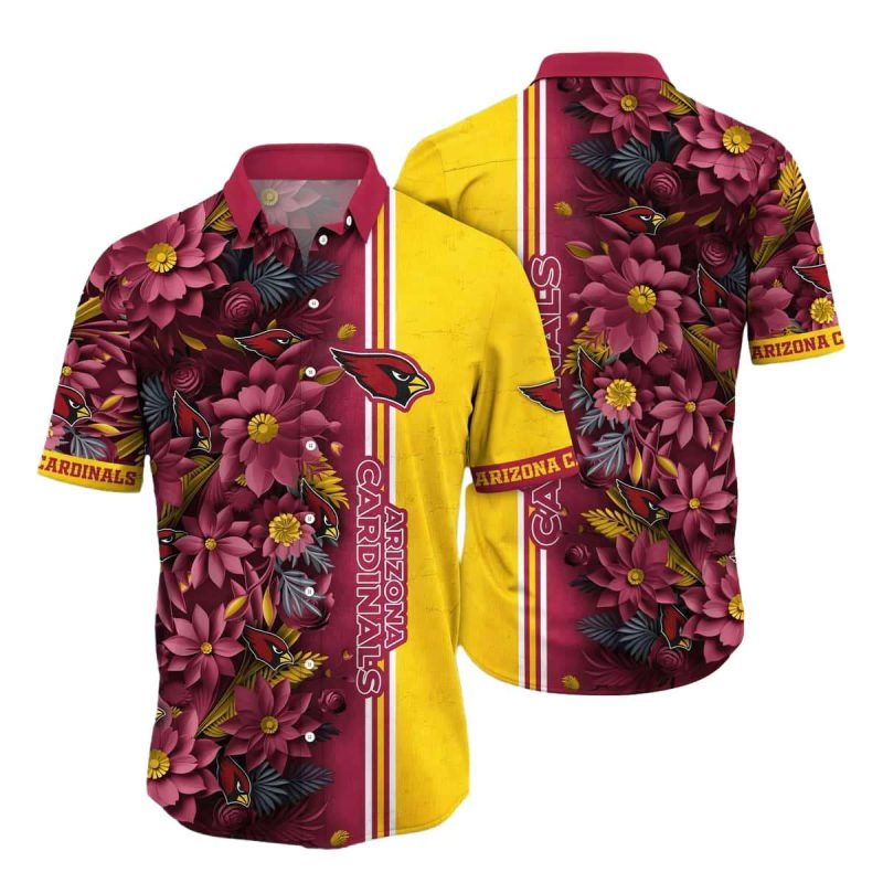 Arizona Cardinals Abstract Flowers Hawaiian Shirt 1