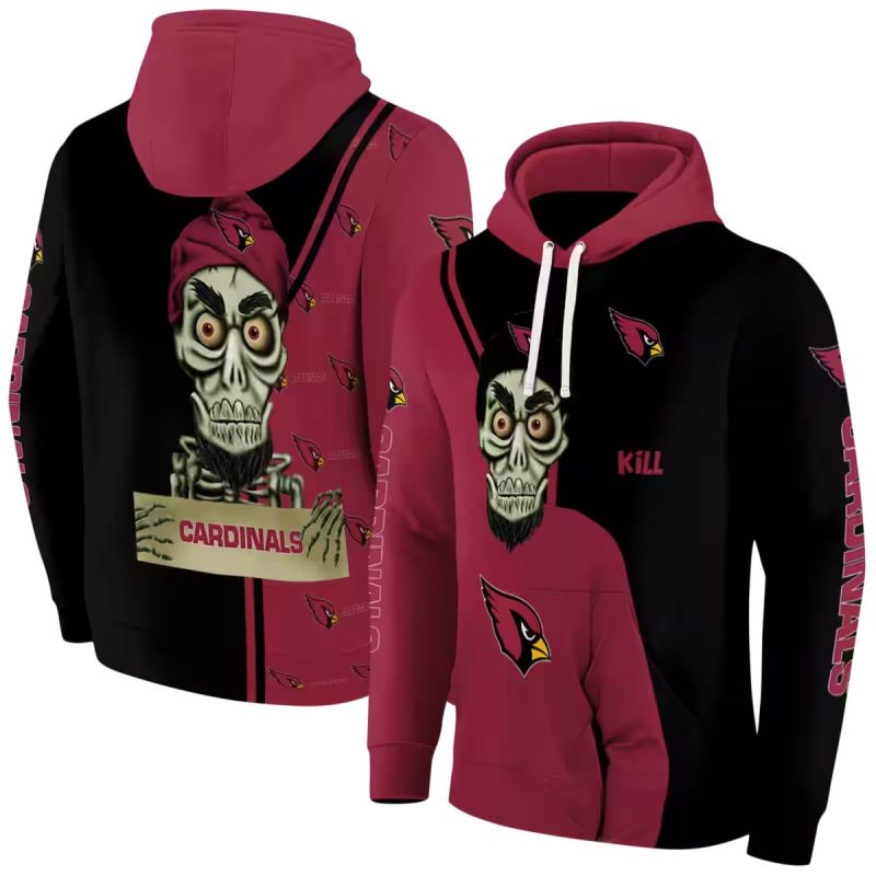 Arizona Cardinals Achmed Skull Red Aop Hoodie 1