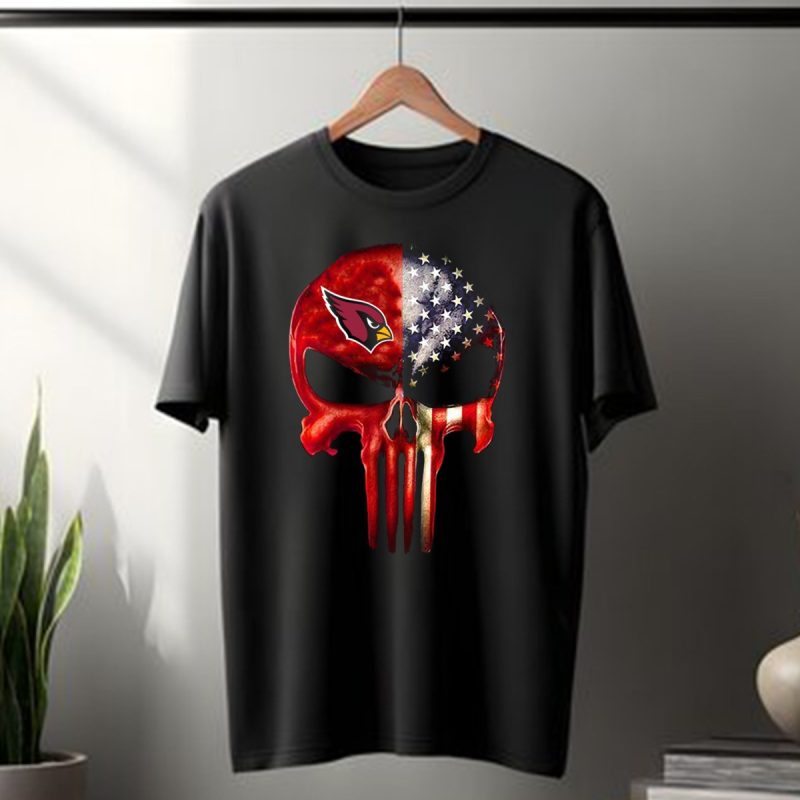 Arizona Cardinals American Flag Skull T Shirt 1 T Shirt 1