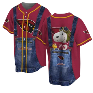Arizona Cardinals And Snoopy Cosplay Baseball Jersey