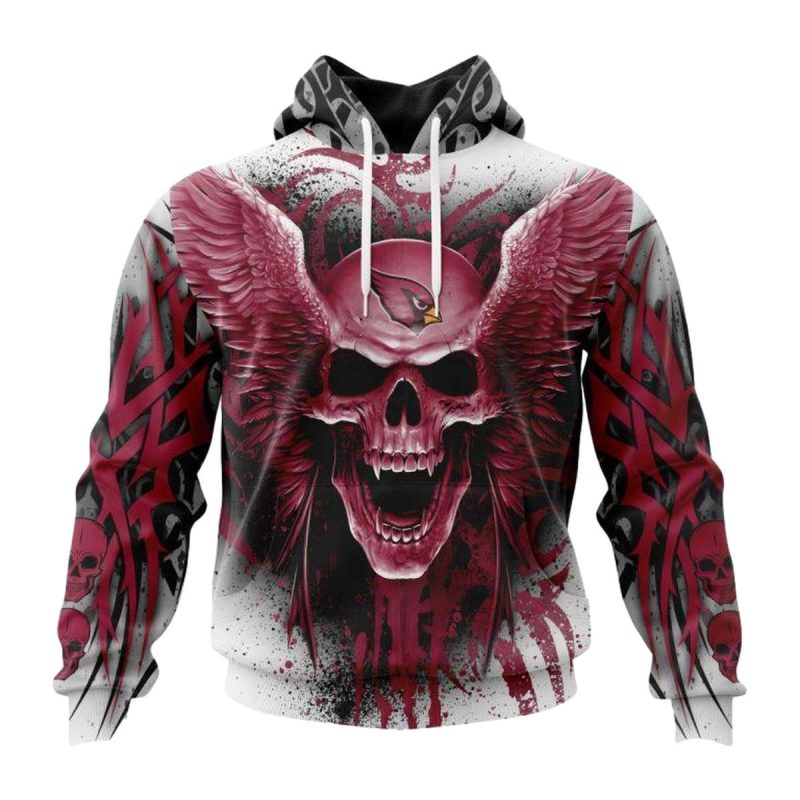 Arizona Cardinals Angel Skull Aop Hoodie 1