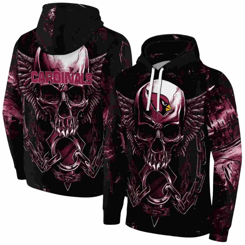 Arizona Cardinals Angel Skull Artwork Red Black Aop Hoodie 1