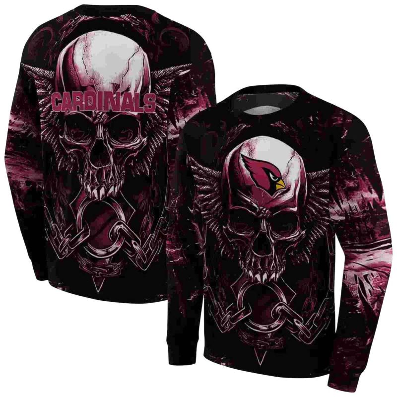 Arizona Cardinals Angel Skull Artwork Red Black Aop Sweatshirt 1
