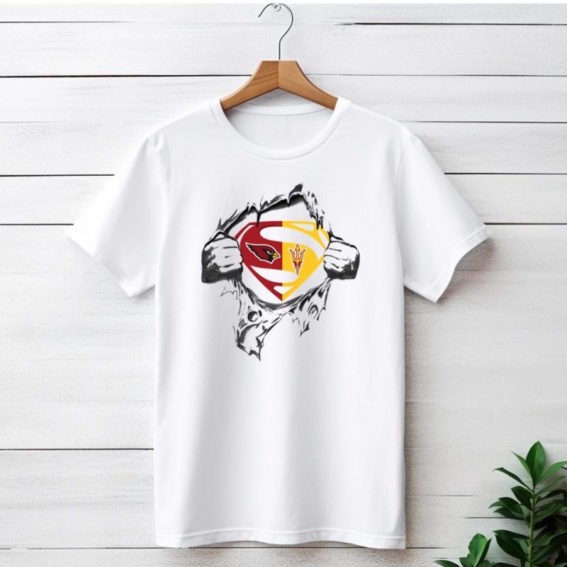 Arizona Cardinals Arizona State Sun Devils Superman Logo Fusion T Shirt 1 T Shirt 1