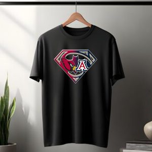 Arizona Cardinals Arizona Wildcats Superhero Logo Fusion Bat 031 T-Shirt