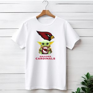 Arizona Cardinals Baby Yoda Fan White Star Wars Cardinals T-Shirt