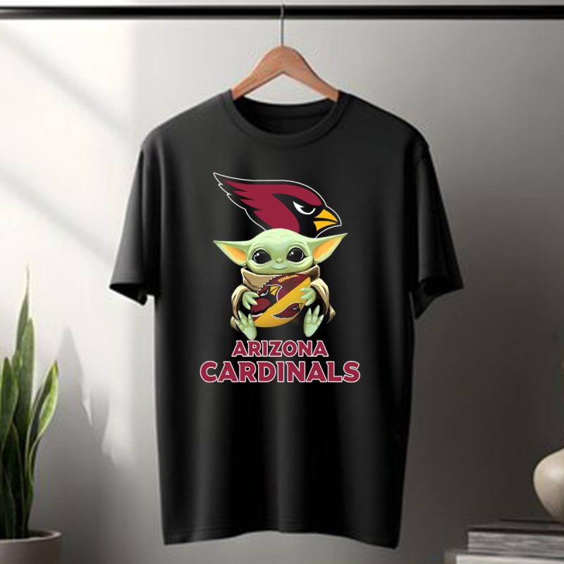Arizona Cardinals Baby Yoda Holding Football Star Wars Crossover T Shirt 1 T Shirt 1