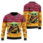 Arizona Cardinals Baby Yoda Hug Ball Ugly Sweater