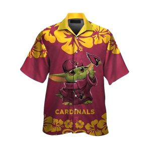 Arizona Cardinals Baby Yoda Summer Button Up Hawaiian Shirt