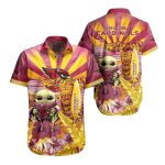 Arizona Cardinals Baby Yodas Tiki Adventure Hawaiian Shirt