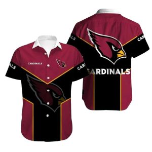 Arizona Cardinals Bold Black Hawaiian Shirt Geometric Team Logo