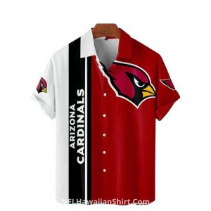 Arizona Cardinals Bold Red And White Striped Hawaiian Shirt